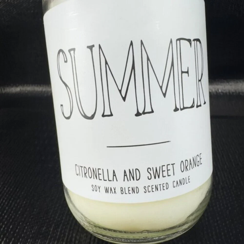 Leoben Company 11 Oz Summer Candle Citronella Sweet Orange Soy Wax Blend New‎
